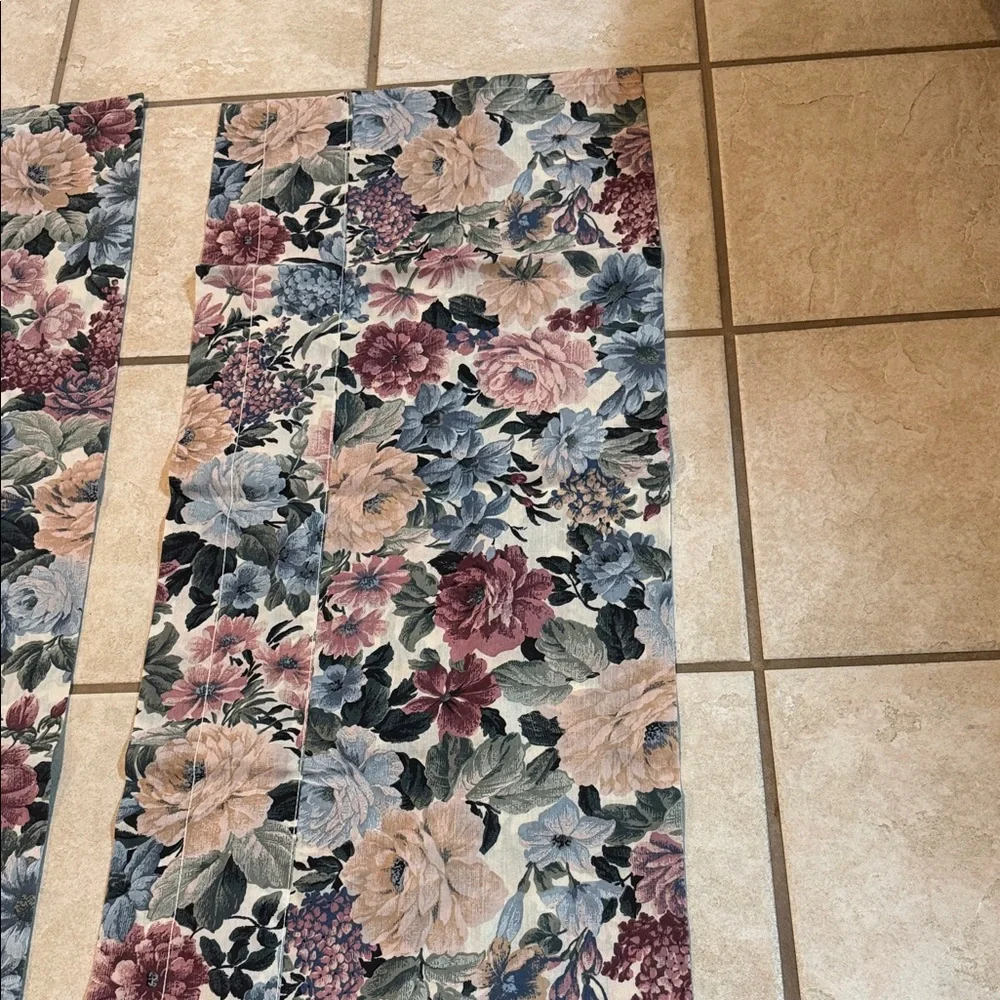 Curtains Valances Pair Floral Valances Curtains Pink Blue Vintage Colors